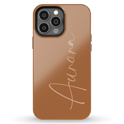Custom Signature Name Earth Tones iPhone Case - Light